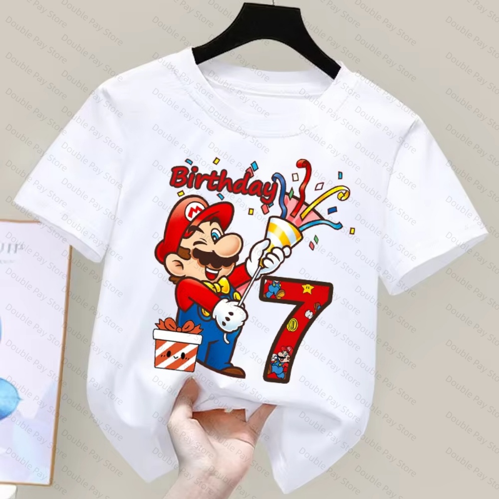 Summer Edit Clothing - Çocuklar için Karikatür Mario Doğum Günü