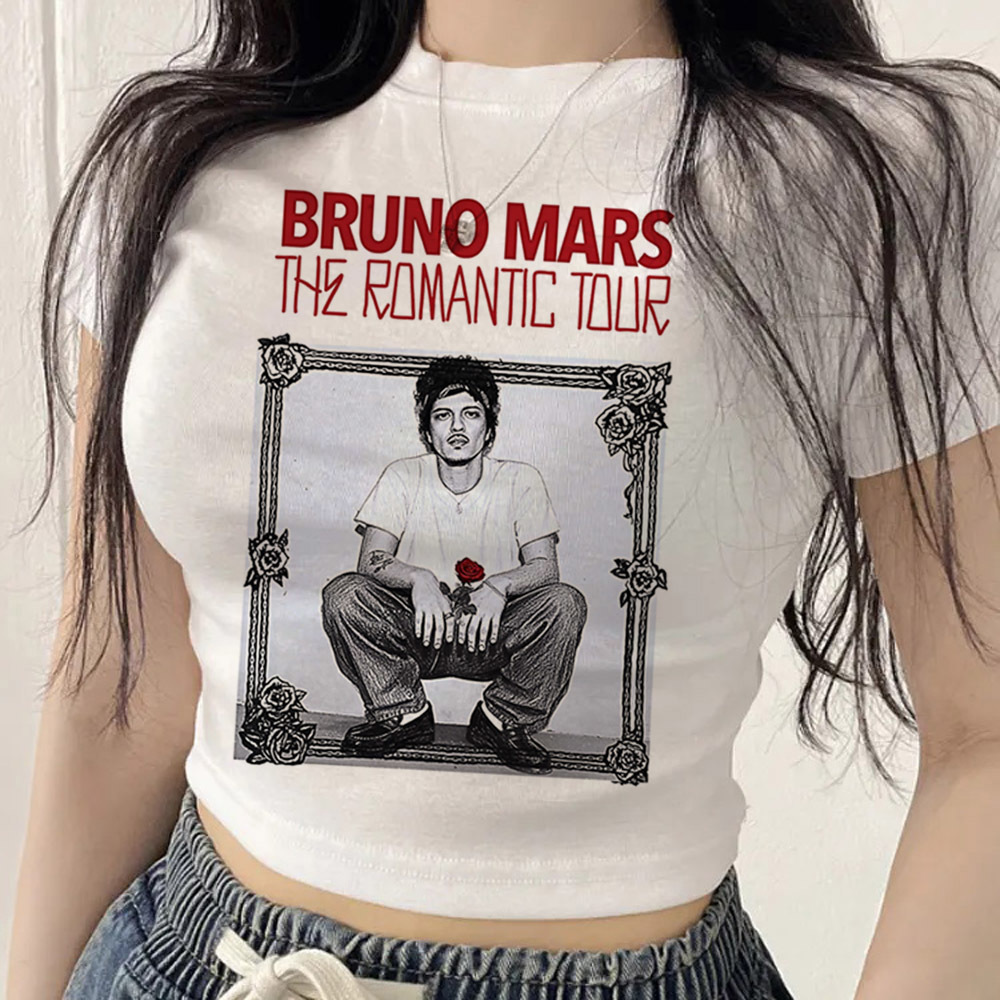 Summer Clothing Teens - Bruno Mars kısa üst genç anime
