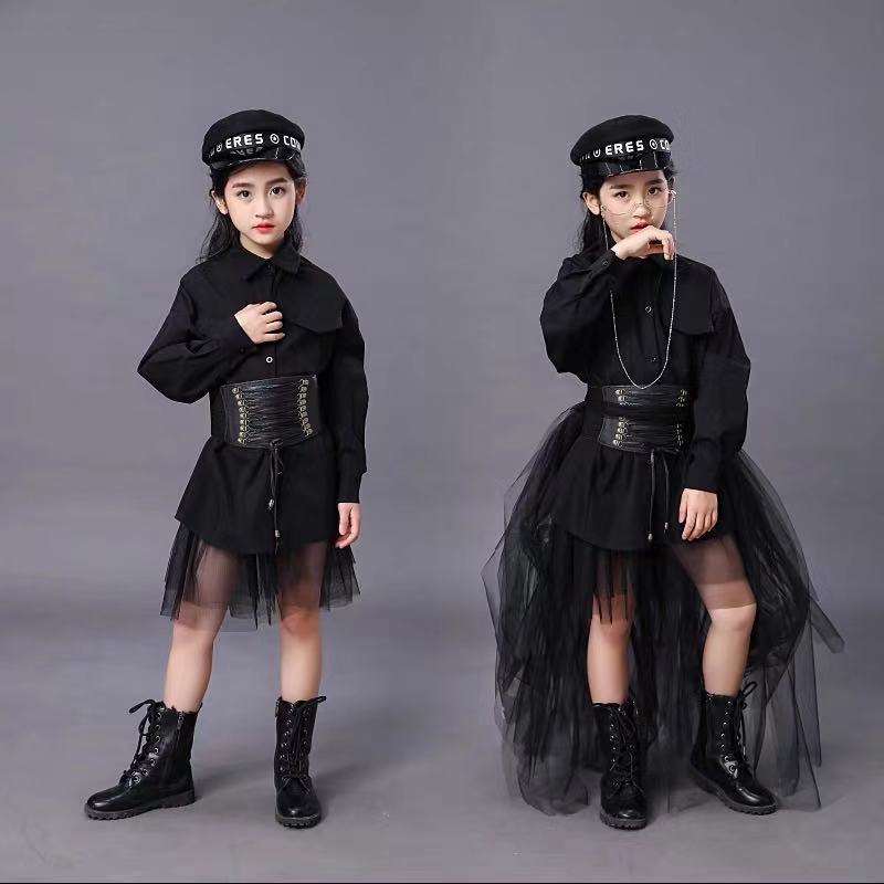 Summer Clothing Girls - Çocuk Siyah Takım Elbise Kız Modeli