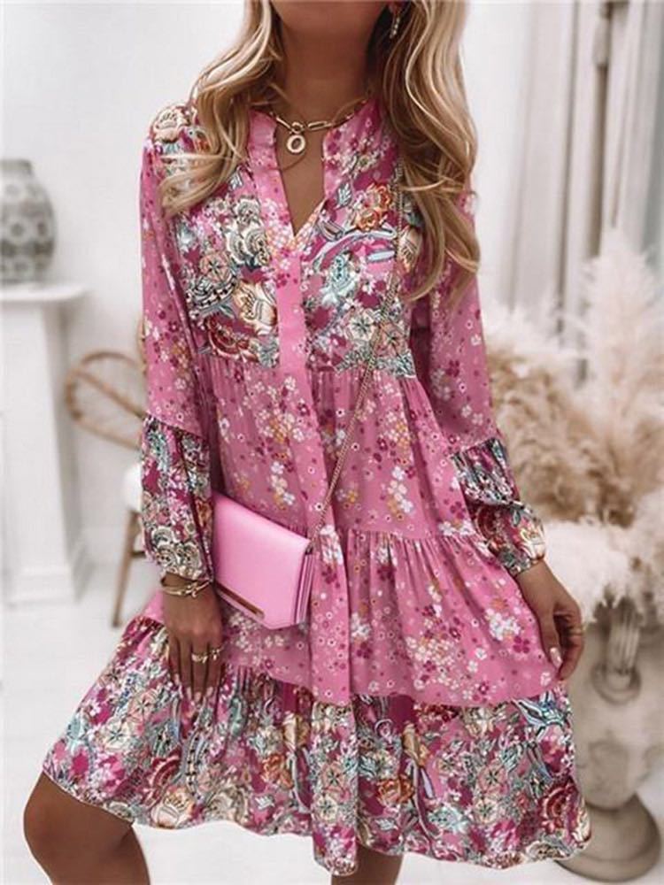 Summer Clothing Zara - Kadınlar için rahat Çiçek Baskı Elbiseler