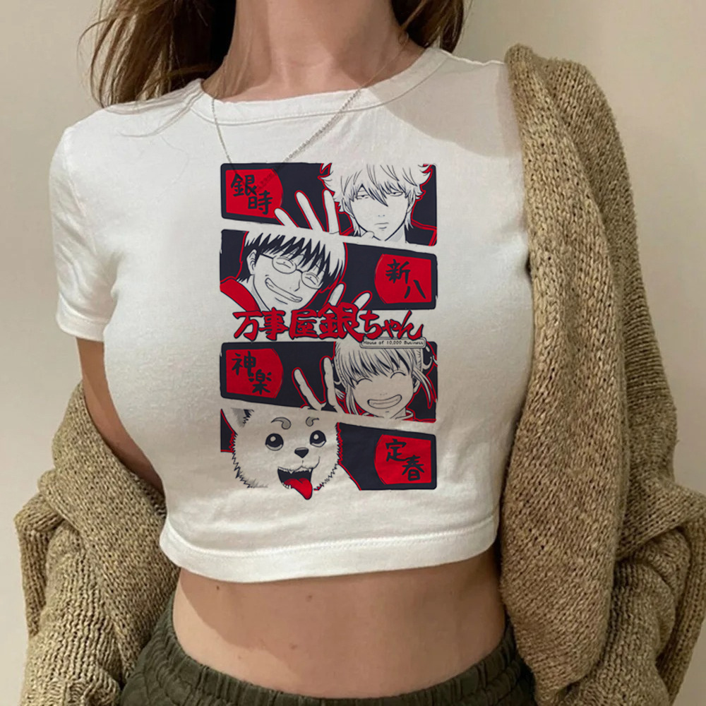 Summer Clothing Teens - Gintama Samurai Gintoki kısa üst genç
