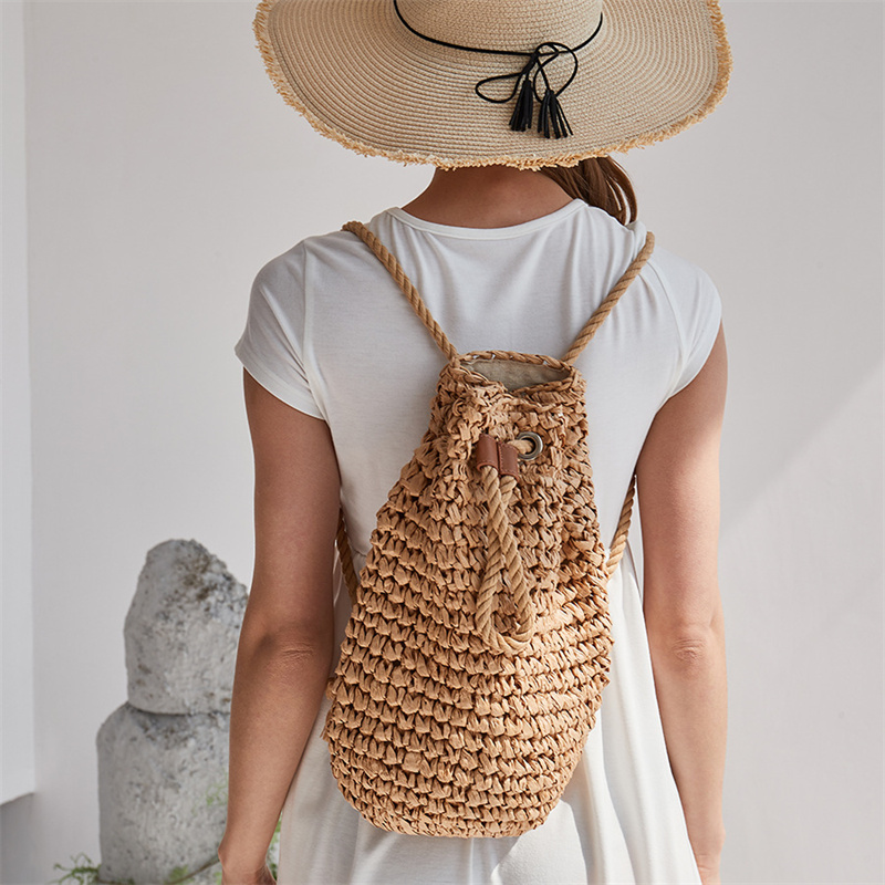 Beach Bag Straw - 2023 yaz rahat saman sırt kadınlar