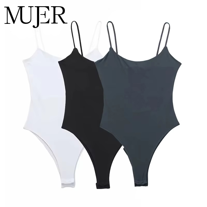 Summer Clothing Zara - MUJER Beyaz Siyah Vücut Kadın Kolsuz
