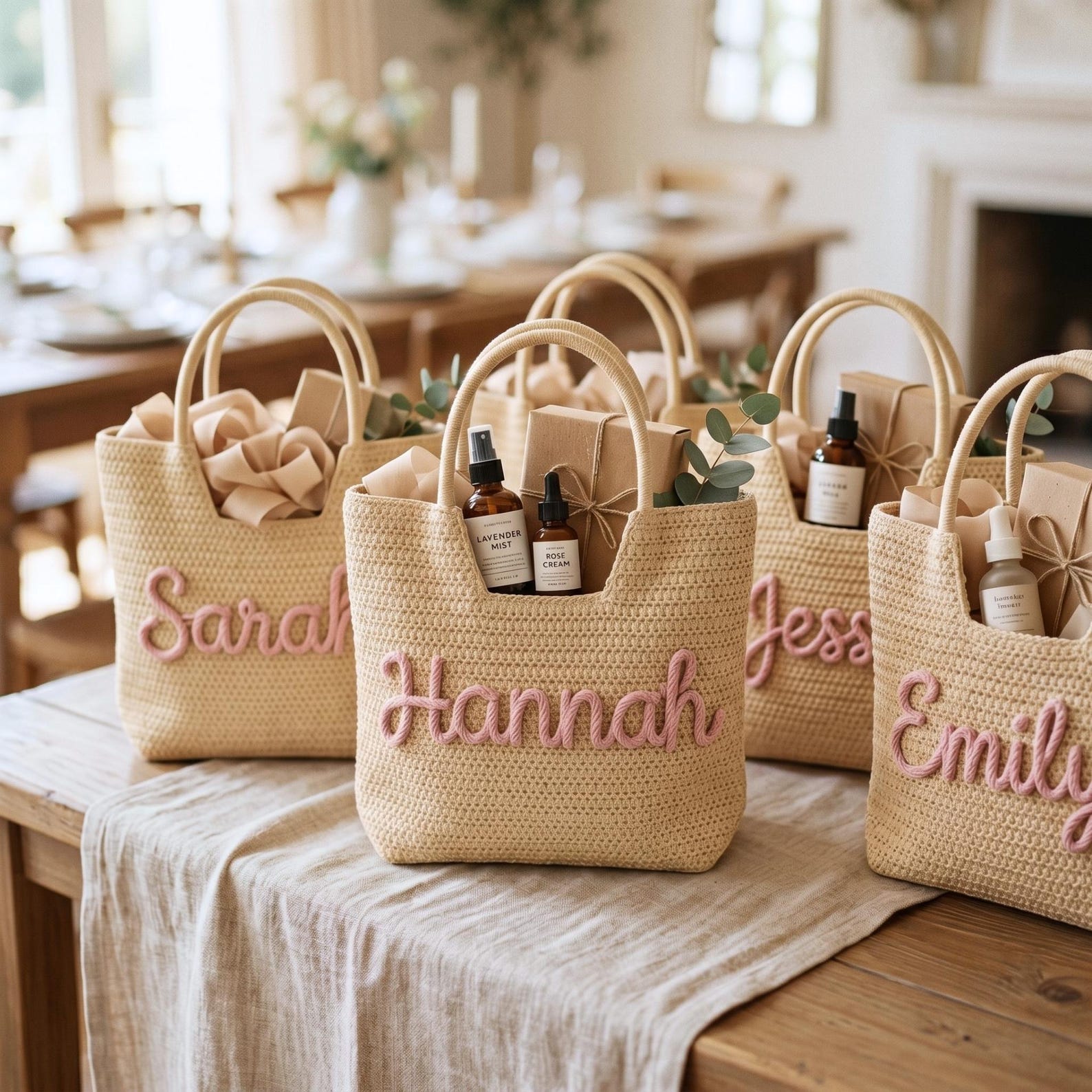 Beach Bag Straw - Kişiye Özel Bez Çanta, Nedime Hediyesi,