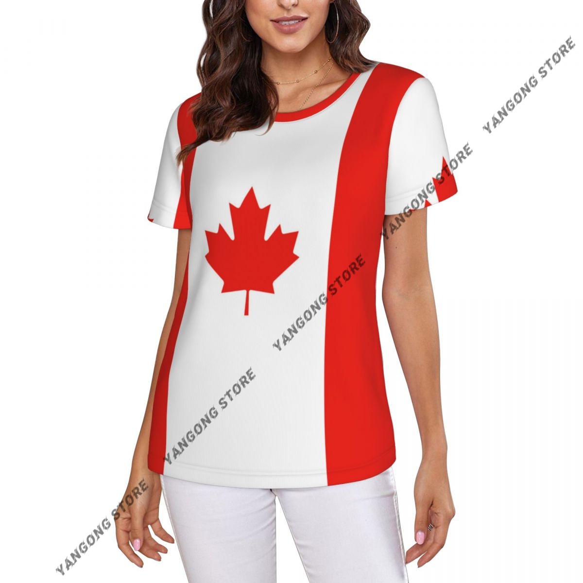 Summer Clothing Women Canada - Kadın T-shirt Kanada Kanada Bayrağı Tshirt