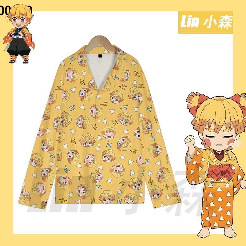 Summer Clothing Teens - Yaz Sevimli Demon Slayer Zenitsu Pijama