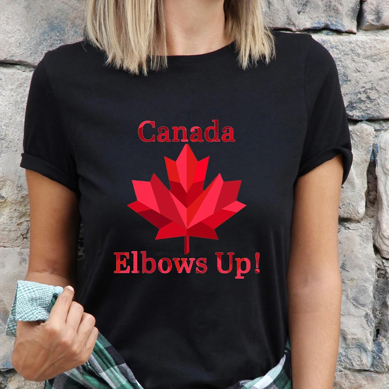 Summer Clothing Women Canada - Dirsekler Yukarı Kanada Kadın T-shirt Komik