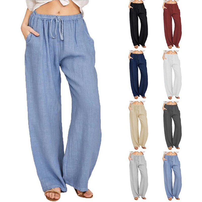 Summer Clothing Zara - Kadın Pamuk Keten Pantolon Yaz ve