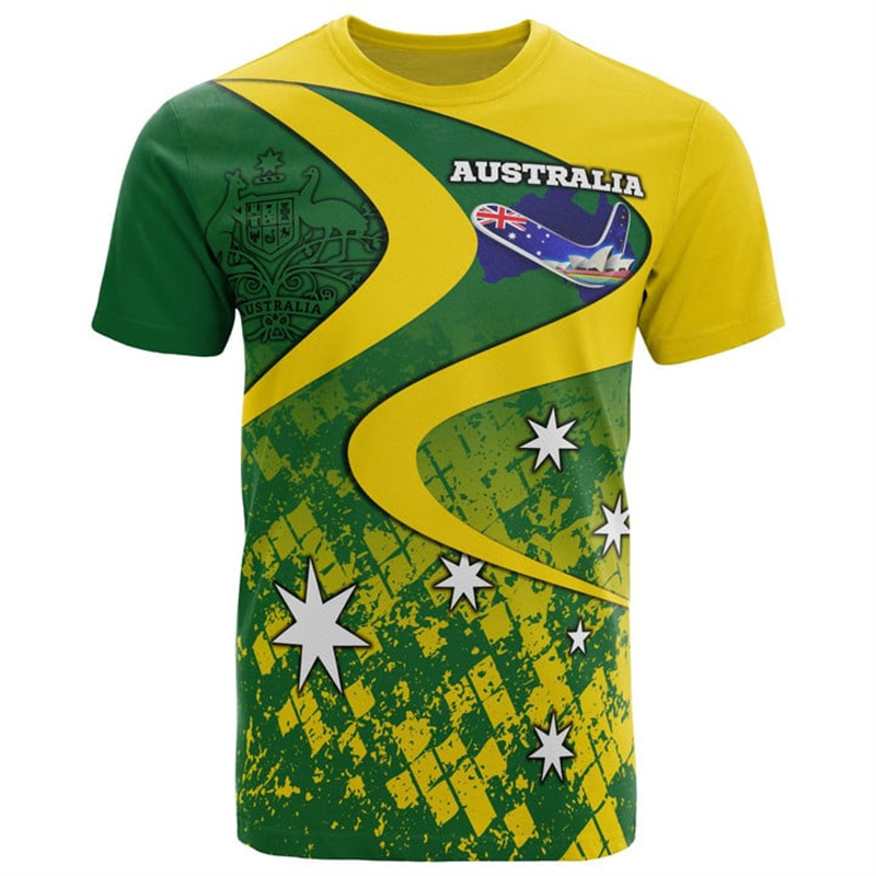 Summer Clothing Australia - 3D baskı avustralya bayrağı T shirt