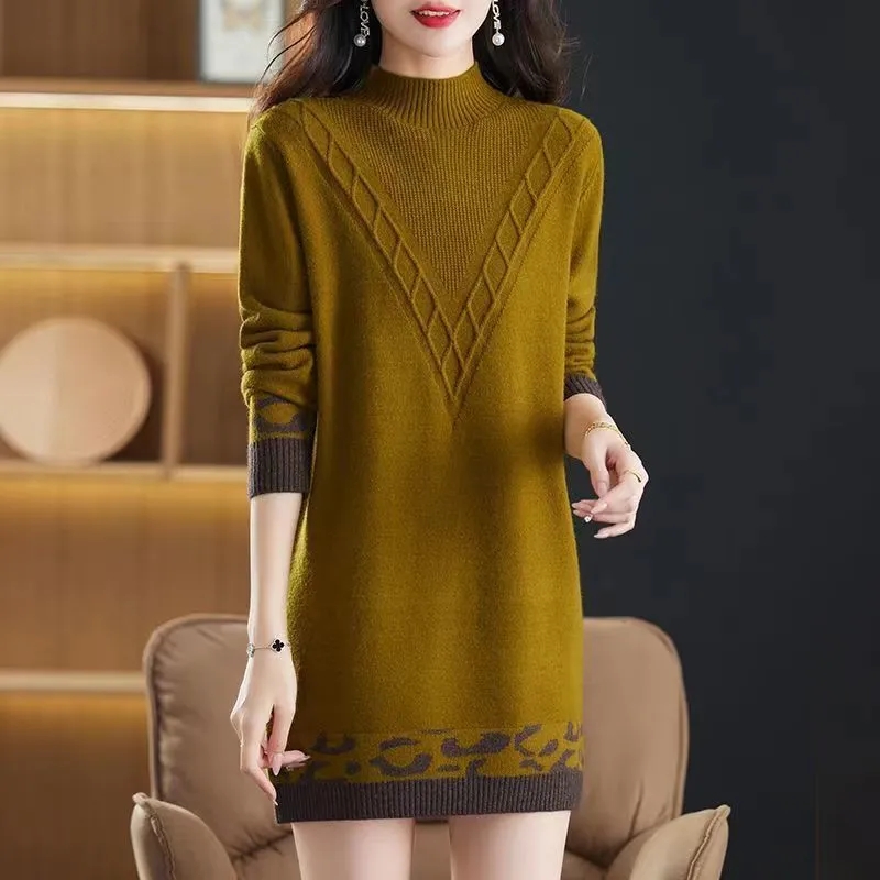 Summer Clothing Yarn - Kadın kazak kazak yarım yüksek yaka