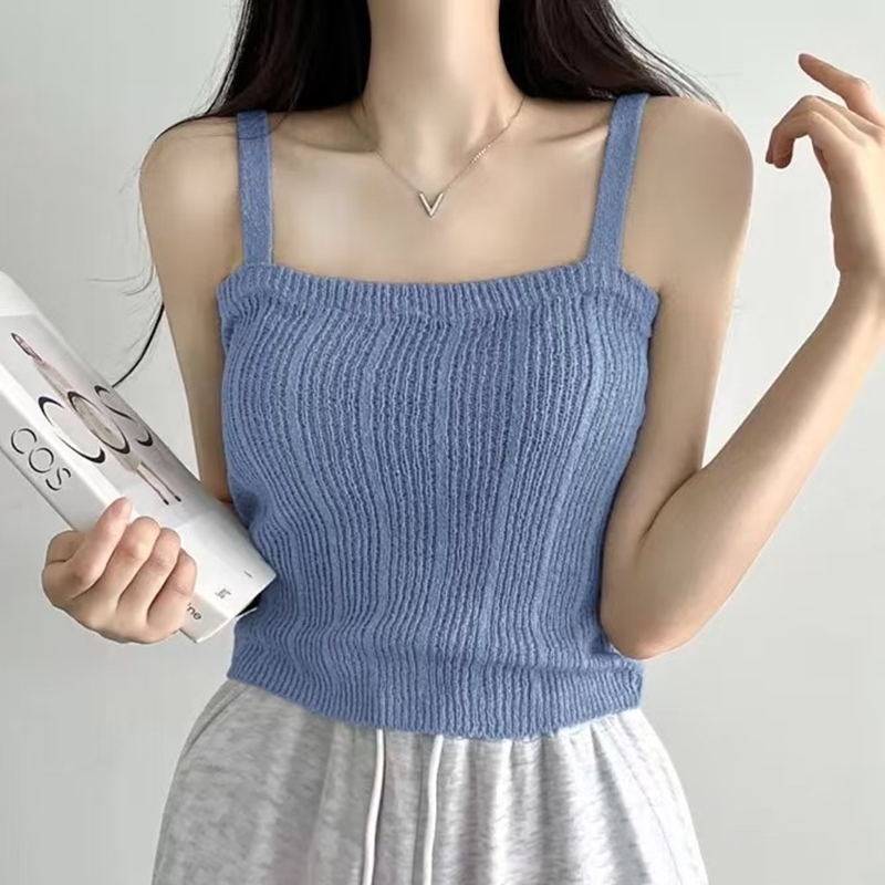 Summer Clothing Teens - Örme Cami Üst Kadınlar için Genç-kız