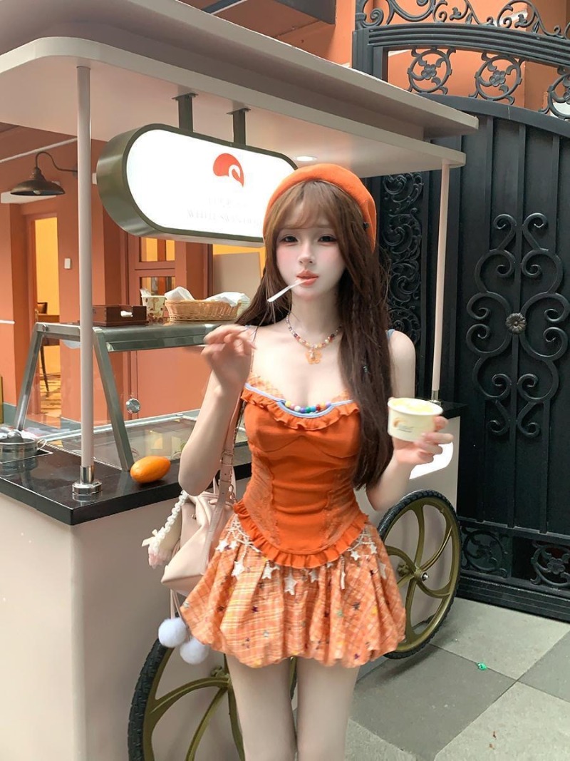 Yaz Yeni Turuncu Dopamin Tatlı - Summer Clothing Girls incelemesi ve fiyatı