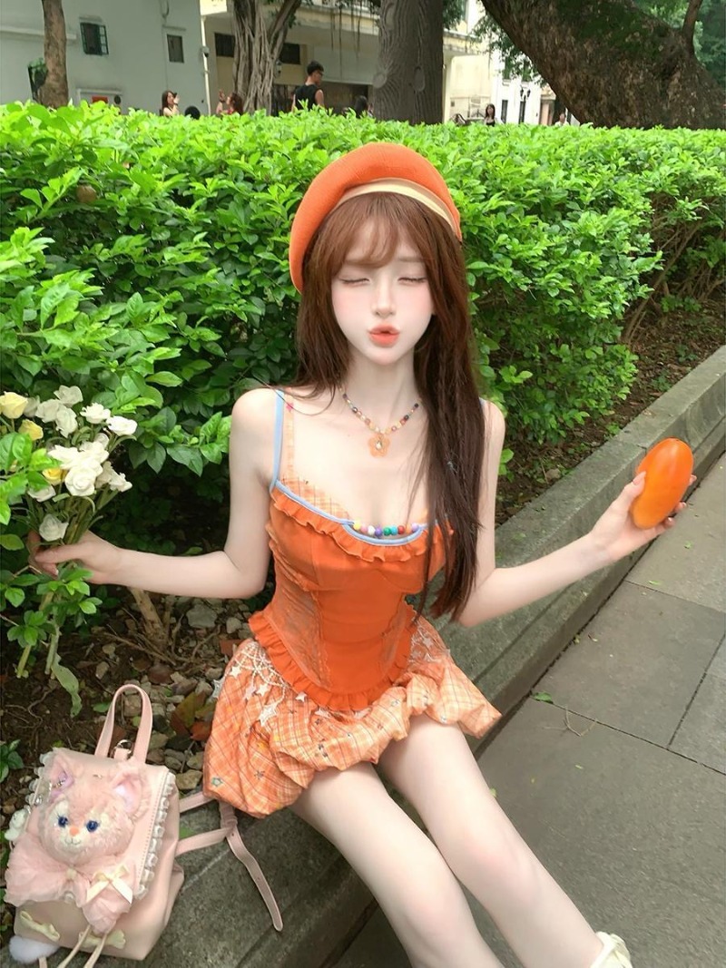 Yaz Yeni Turuncu Dopamin Tatlı - Summer Clothing Girls incelemesi ve fiyatı