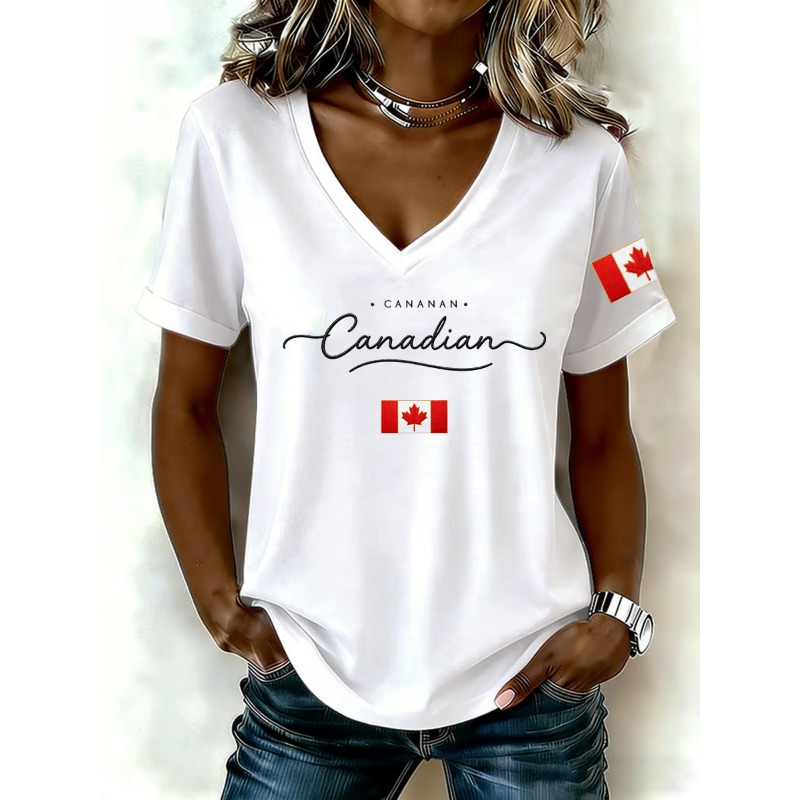 Kanada Ulusal Bayrağı Baskı ka - Summer Clothing Women Canada incelemesi ve fiyatı