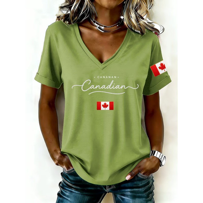 Kanada Ulusal Bayrağı Baskı ka - Summer Clothing Women Canada incelemesi ve fiyatı
