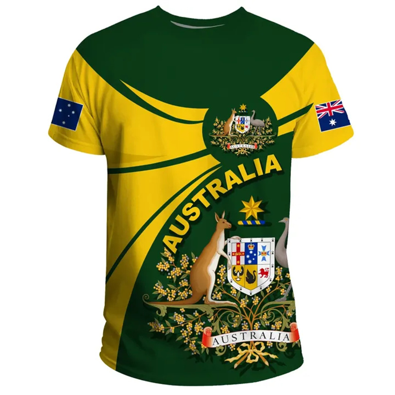 3D baskı avustralya bayrağı T  - Summer Clothing Australia incelemesi ve fiyatı