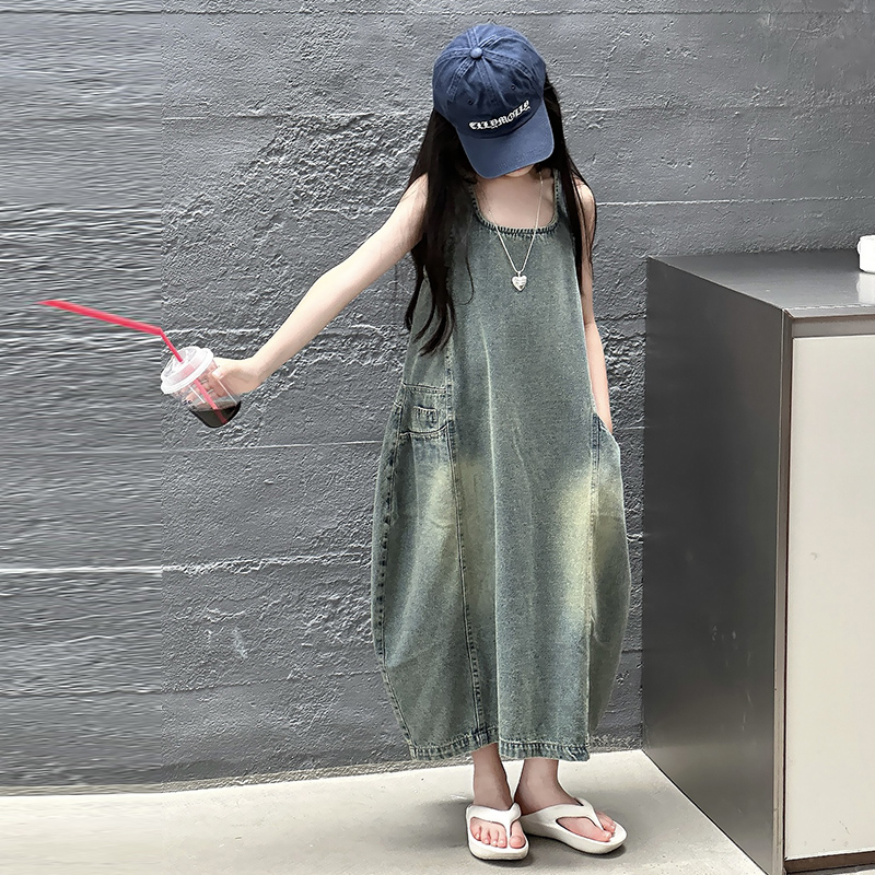 Vintage Mavi Çocuk Kız Yüksek  - Summer Clothing Girls incelemesi ve fiyatı
