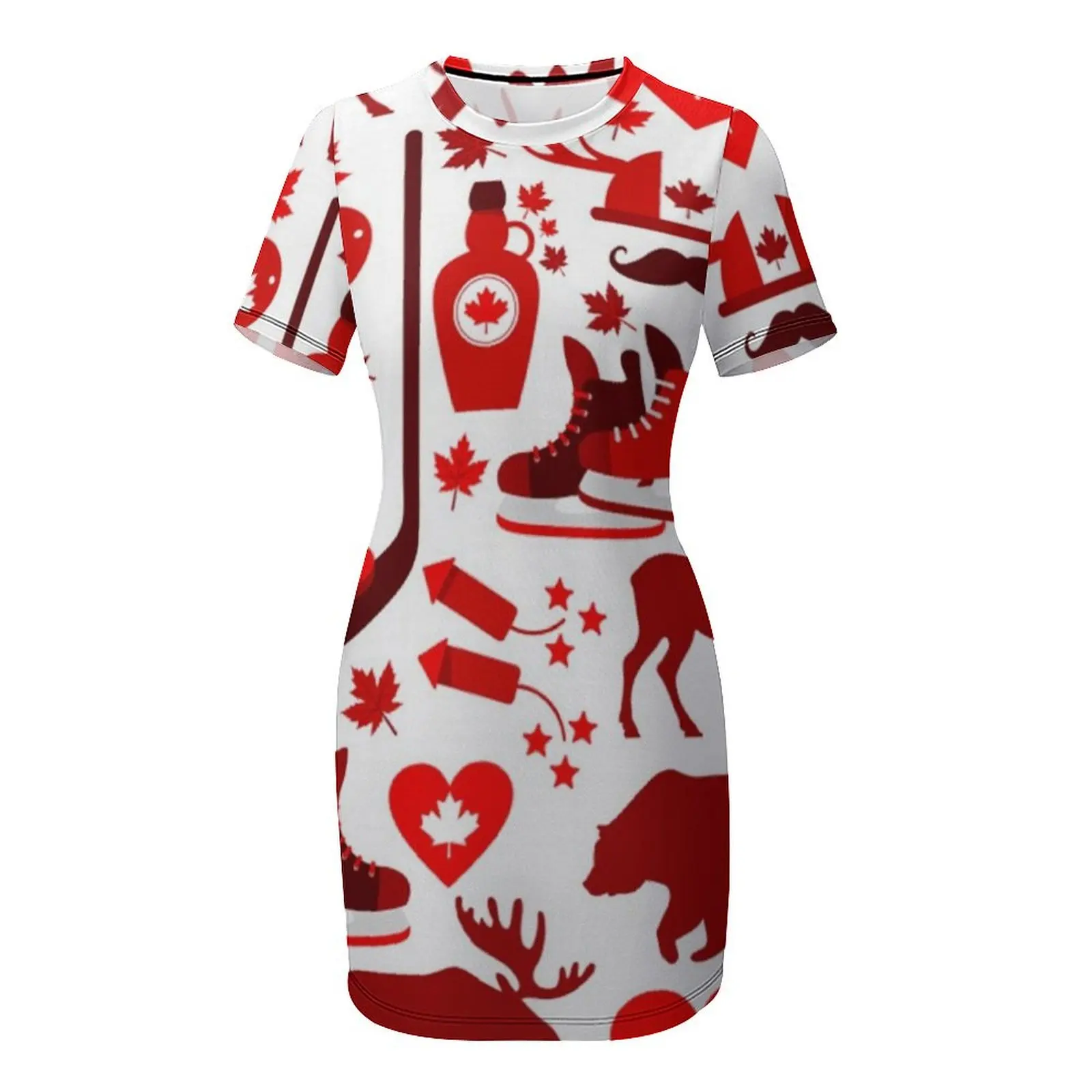All Things Canada Desenli Kısa - Summer Clothing Women Canada incelemesi ve fiyatı